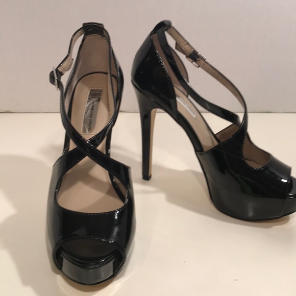 INC International Concepts Shoes - INC Patent Leather Heels With Crisscrossed Straps